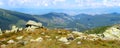 Landscape scenery - view of the Low Tatras NÃÂ­zkÃÂ© Tatry on the tourist path to the Chopok mountain peak. Royalty Free Stock Photo