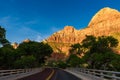 Landscape scenery at the Zion National Park, beautiful colors of rock formation in Utah - USA Royalty Free Stock Photo