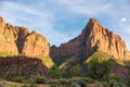 Landscape scenery at the Zion National Park, beautiful colors of rock formation in Utah - USA Royalty Free Stock Photo