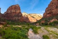 Landscape scenery at the Zion National Park, beautiful colors of rock formation in Utah - USA Royalty Free Stock Photo