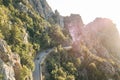 Scenic road in Corsica island, France Royalty Free Stock Photo