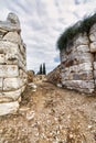 Landscape with a scenic view of Ramnous the ancient fortified site in Attica, Greece