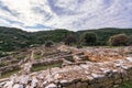 Landscape with a scenic view of Ramnous the ancient fortified site in Attica, Greece