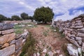 Landscape with a scenic view of Ramnous the ancient fortified site in Attica, Greece