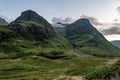 Landscape of Scottish Highlands. Gearr Aonach and Aonach Dubh mountains in Three Sisters range in Glencoe, Scotlland Royalty Free Stock Photo