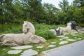 ,landscape sculpture, stone horse,Jinren,