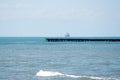 Landscape of sea with beton Breakwater. Black Sea, Poti