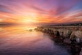 Landscape with sea cave at sunset, Ayia Napa, Cyprus Royalty Free Stock Photo