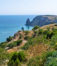 Landscape of the sea coast in a Crimea. Fiolent headland