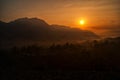 Landscape sea of misty in dawn morning sunrise time at phu lam duan, Loei province,Thailand Royalty Free Stock Photo
