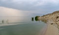 Landscape with sea and sand dune shore, shore slip, calm water, Curonian Spit, Nida Royalty Free Stock Photo