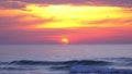 Landscape on the sea at sunrise over the horizon