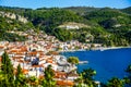 Landscape with sea view of Evia in Greece Royalty Free Stock Photo