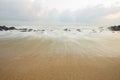 Landscape of sea which have breakwater and cloudy sky on windy day ; Songkhla Thailand Royalty Free Stock Photo