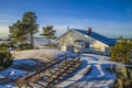 Landscape by the sea in the winter (cabin) Royalty Free Stock Photo
