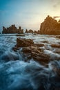 Landscape and seascape in Gigi Hiu, Lampung, Indonesia.