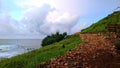 Landscape seascape rocky road on hill Kasap beach in Pacitan East Java Indonesia Royalty Free Stock Photo