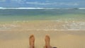 Enjoy clean sand and clear water wave of Sundak beach in Gunung Kidul, Yogyakarta, Indonesia Royalty Free Stock Photo