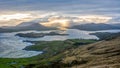 Landscape seascape sunrise morning sunlight Valentia Island  Cromwell Point Lighthouse Portmagee Ring ok Kerry Ireland Royalty Free Stock Photo