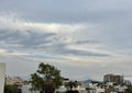 Landscape seen from the top of a city with buildings, with palm trees Royalty Free Stock Photo