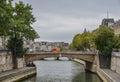 Landscape of Seine River with old bridges Royalty Free Stock Photo