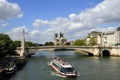 Landscape of seine river with yacht