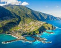 Landscape with Seixal village of north coast, Madeira island