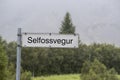 Landscape of Selfossvegur street sign in Selfoss South Iceland