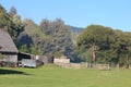 Hills, Meadows, and bush on a New Zealand Sheep Farm Royalty Free Stock Photo