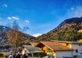 Landscape shot of the Alps between St. Johann and Sand in Taufers in Tirol, Italy