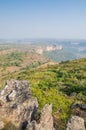 Landscape shot of beautiful Doucki Canyon in the Fouta Djalon highlands during Harmattan season, Guinea, West Africa Royalty Free Stock Photo