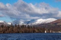 Landscape shot of the beautiful Lake District under the cloudy blue sky in UK Royalty Free Stock Photo