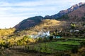 Landscape with village on hillside