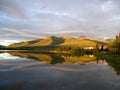 Landscape shot of the reflection at Otto Lake at dawn, Denali National Park, Alaska Royalty Free Stock Photo