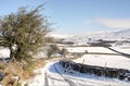 Yorkshire Dales Wensleydale UK in the snow Royalty Free Stock Photo
