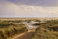 Landscape shot taken at Dunes Amrum, Germany on a sunny day Royalty Free Stock Photo