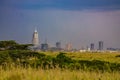 Landscape showing city of Nairobi skyline