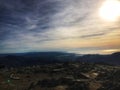 View from the summit of Mount Snowdon in Wales Royalty Free Stock Photo