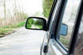 Landscape in the side view mirror Royalty Free Stock Photo