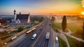 Landscape of Siekierki district in Warsaw in Poland