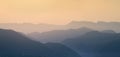 Landscape silhouette of the mountains at sunset. Panorama of peaks mountain in the Greece Royalty Free Stock Photo