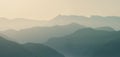 Landscape silhouette of the mountains at sunset. Panorama of peaks mountain in the Greece Royalty Free Stock Photo