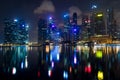 Landscape of the Singapore Marina Bay financial centre Royalty Free Stock Photo
