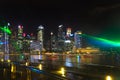 Landscape of the Singapore Marina Bay financial district at night Royalty Free Stock Photo