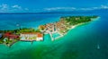 Landscape with Sirmione city, Garda Lake, Italy Royalty Free Stock Photo