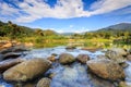 Landscape of small river and beautiful sky in Kiriwong village,