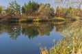 landscape with small Ukrainian river Oril Royalty Free Stock Photo