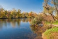 Landscape with small Ukrainian river Oril at sunny day Royalty Free Stock Photo