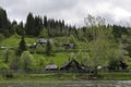 Typical Ural village on the river