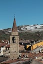 landscape of small village, many houses with antennas on the roofs